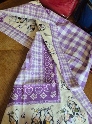 Tovaglia cotone 160x135 cm con mucche