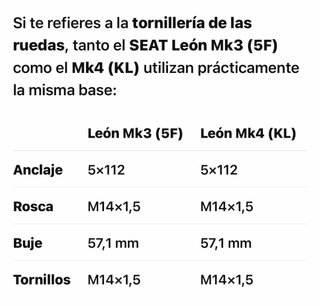 Rueda Galleta Seat Leon Mk3/Mk4