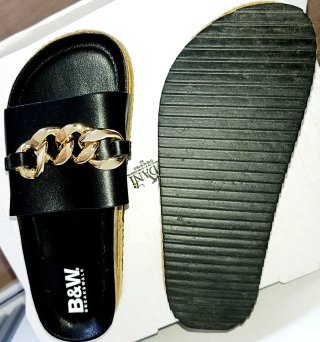 Sandalias B&W Breakwalk Plataforma Cadena Dorada