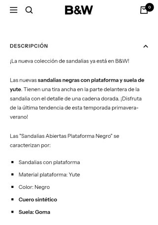 Sandalias B&W Breakwalk Plataforma Cadena Dorada