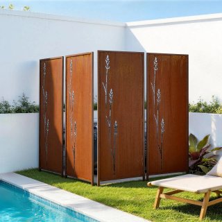 Pannelli Divisori Privacy da Giardino 4 pz Metallo