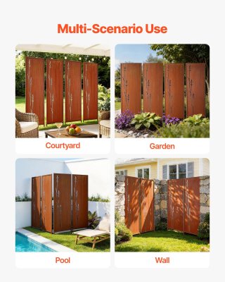Pannelli Divisori Privacy da Giardino 4 pz Metallo
