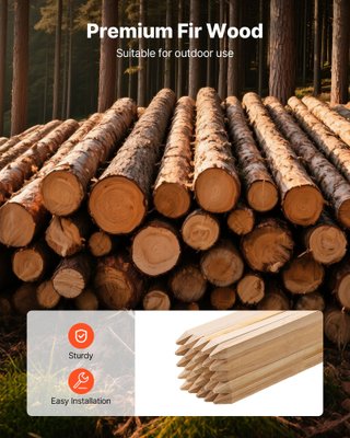 Picchetti in Legno di Abete per Recinzione 50 pz