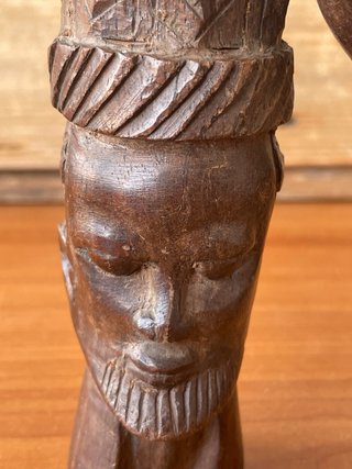 Scultura Africana Vintage Catena Matrimonio Legno