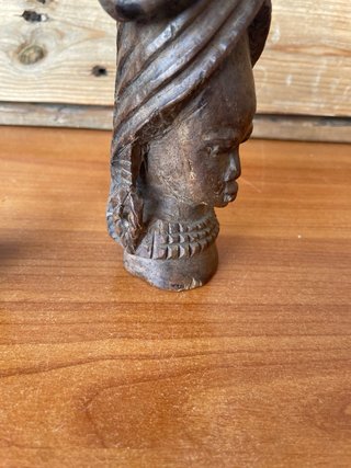 Scultura Africana Vintage Catena Matrimonio Legno