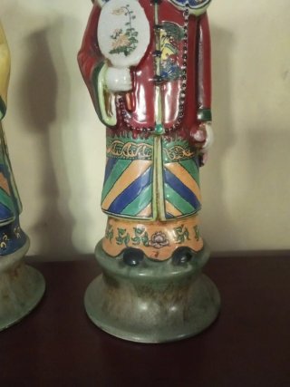 Pareja Figuras Chinas Cerámica