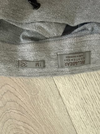 Pull&Bear Pantalón Corto Chándal Gris Talla M