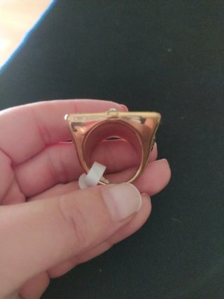 Anillo Versace Acero Dorado y Negro