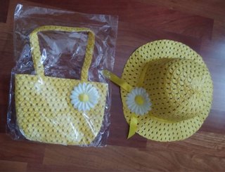 DOS conjuntos de sombrero y bolsa infantil
