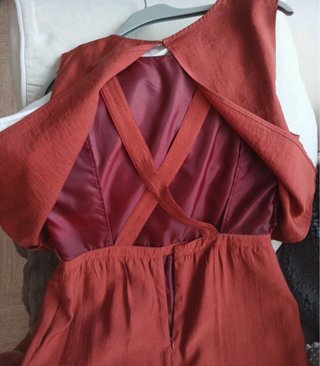 Vestido Etam Naranja/Rojo Talla M