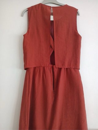Vestido Etam Naranja/Rojo Talla M