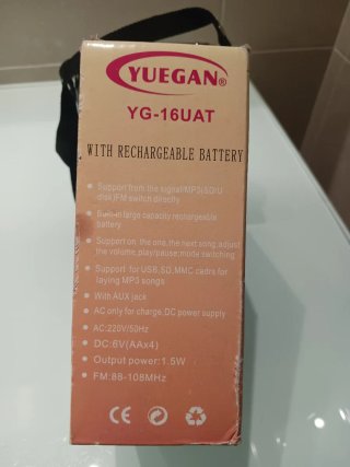 Altavoz Bluetooth YUEGAN YG-908U X-BASS