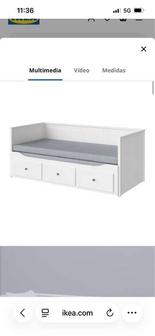 Cama Diván IKEA Hemnes Blanca CON COLCHONES