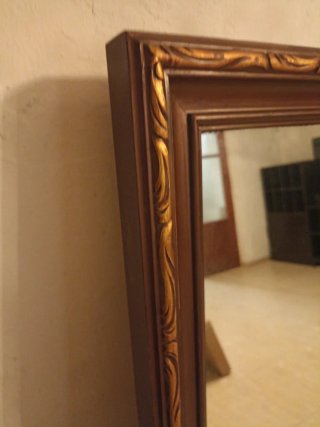 Espejo grande madera y dorado