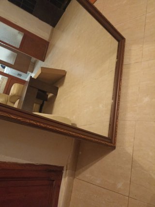 Espejo grande madera y dorado