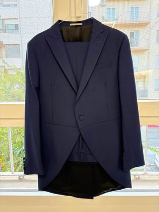 Traje Novio Chaqué Chaleco Fuetecapala Azul