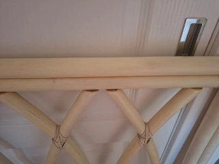 Cabecero de madera y mimbre cama 105 cm