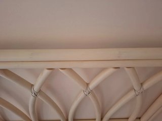 Cabecero de madera y mimbre cama 105 cm