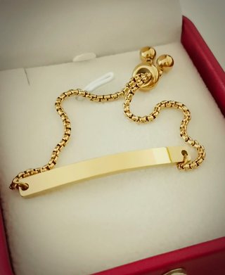 Pulsera laminada en oro 18k ajustable