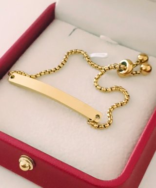 Pulsera laminada en oro 18k ajustable