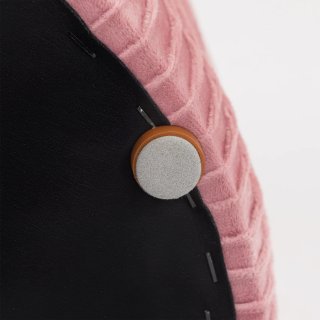 Set 2 Pouf Poggiapiedi Impilabili in Velluto Rosa