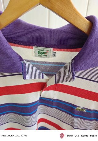 Polo Lacoste Talla M Rayas Multicolor