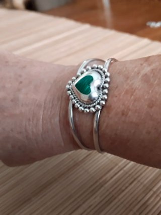 Pulsera México Plata 925 con Malakita
