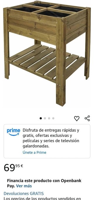 Huerto Urbano Madera 75x75x79cm FSC DIY