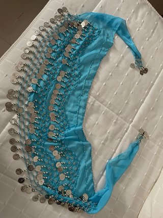 Pañuelo Danza Árabe con Monedas Plateadas