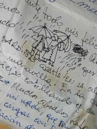 Dibujo original en carta Rafael Reyes Torrent