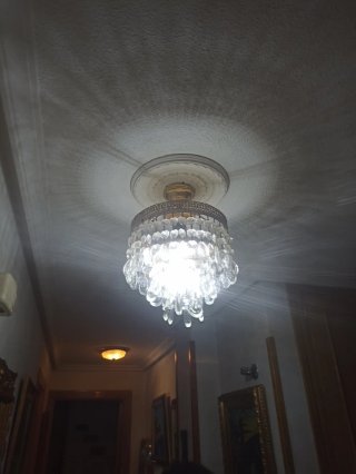 Lámpara de techo de cristal dorada