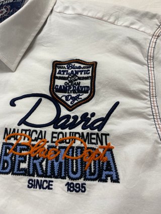 Camicia Camp David Bianca Ricamata XXXL