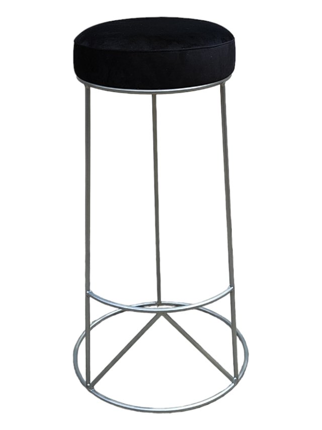 Taburete alto con reposapiés metal