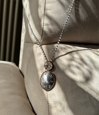 Vintage-style oval medallion necklace