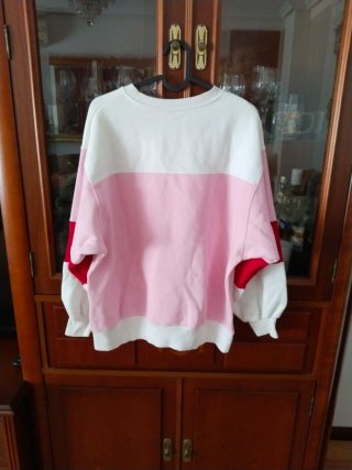 Sudadera mujer rosa y blanca