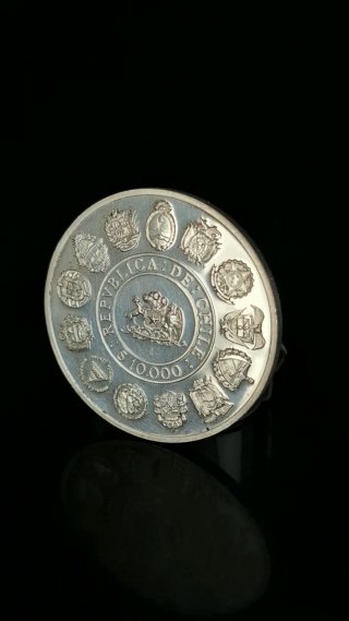 Moneda 10.000 Pesos Plata Chile 1991