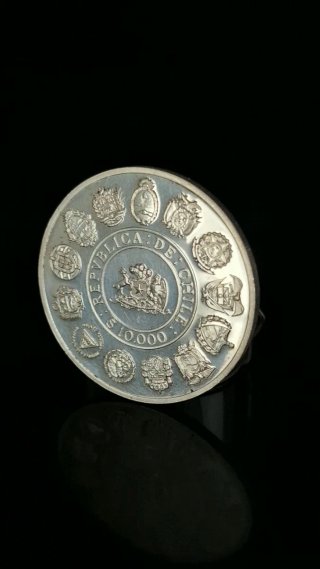 Moneda 10.000 Pesos Plata Chile 1991