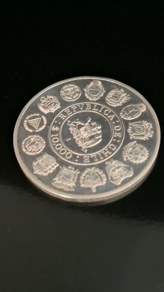 Moneda 10.000 Pesos Plata Chile 1991