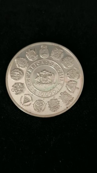 Moneda 10.000 Pesos Plata Chile 1991