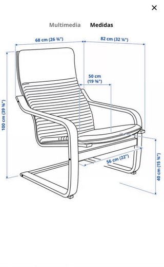 Sillón Poäng IKEA Madera y Funda Negra