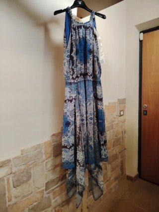 Vestito estivo Twinset donna blu e bianco