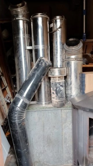 Chimenea de esquina negra de hierro