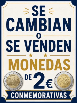 Monedas 2€ Conmemorativas: Se Cambian o Venden