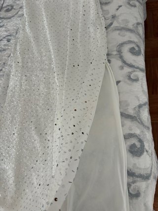 Vestido blanco largo lentejuelas