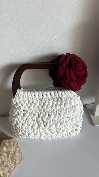 Bolsos Crochet con Asas de Bambú y Madera