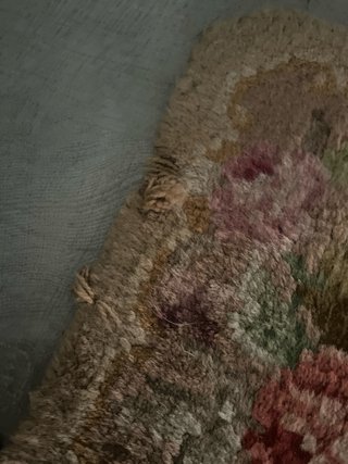 Alfombra antigua lana floral beige