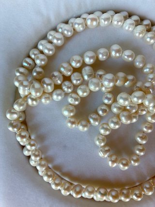 Collar largo de perlas auténticas