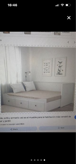 Cama Divan Hemnes Ikea blanca con cajones