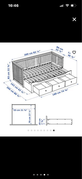 Cama Divan Hemnes Ikea blanca con cajones
