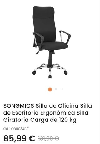 Silla de Oficina SONGMICS Negra